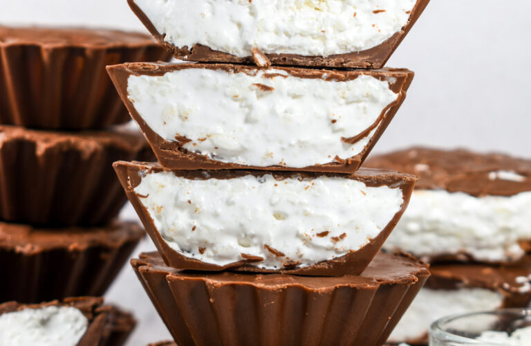 A stack of homemade mallo cups