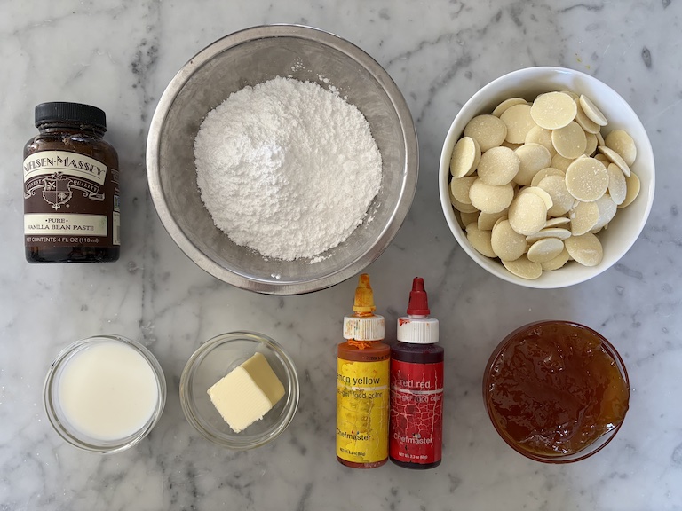 Ingredients for making chocolate deviled eggs