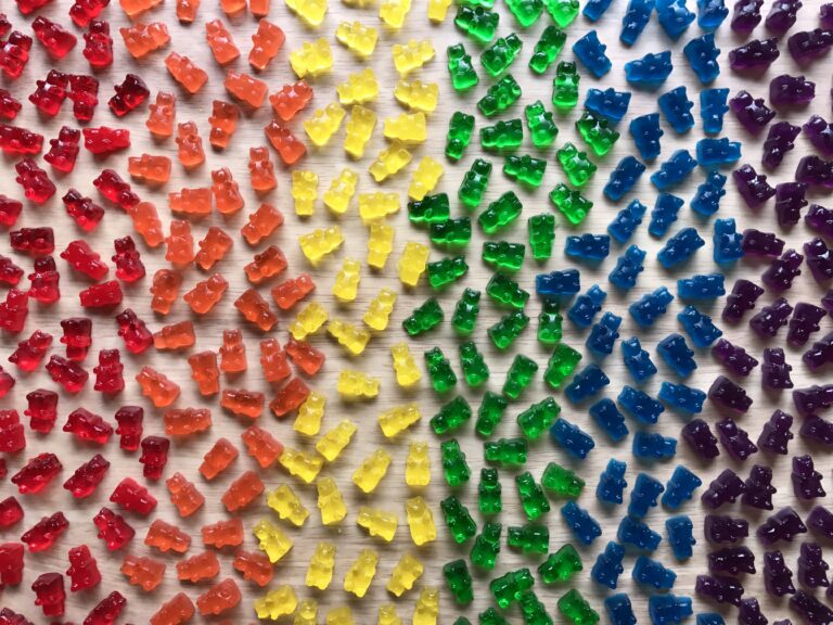 Rainbow gummy bears from Jello