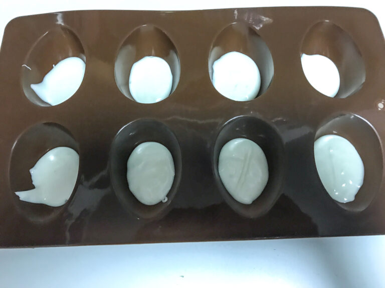 White chocolate in mold