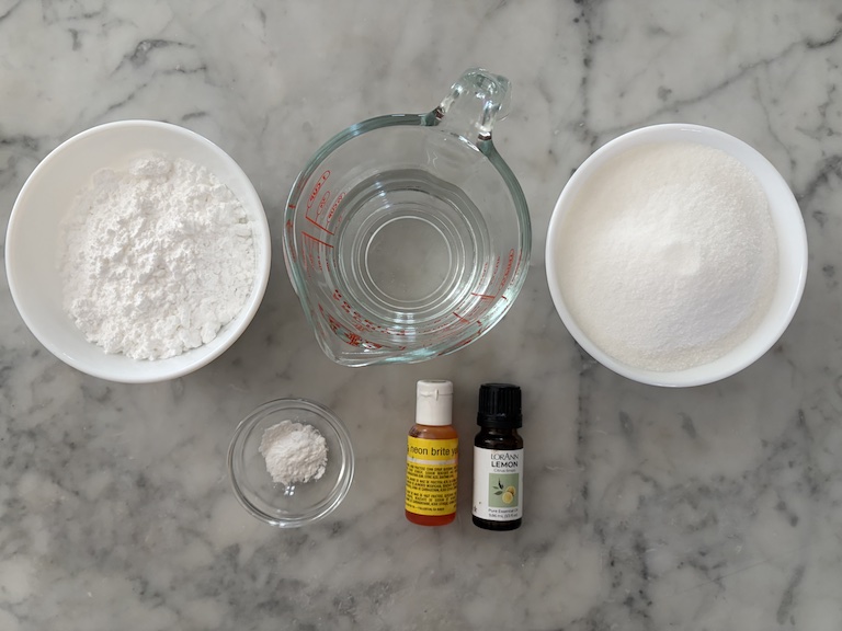 ingredients for making lemon drop candy