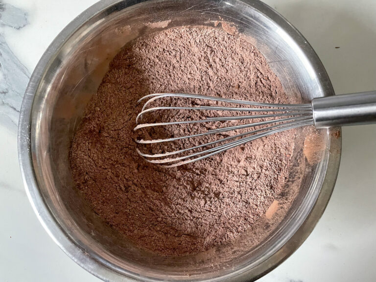 Whisk with dry ingredients in bowl