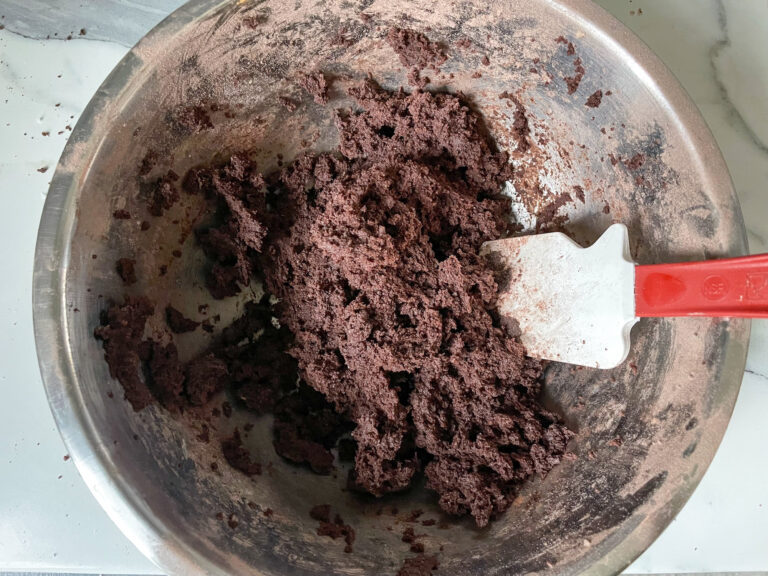 Dough in bowl with spatula