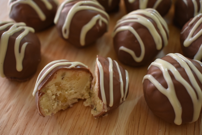 maple walnut truffles in milk chocolate