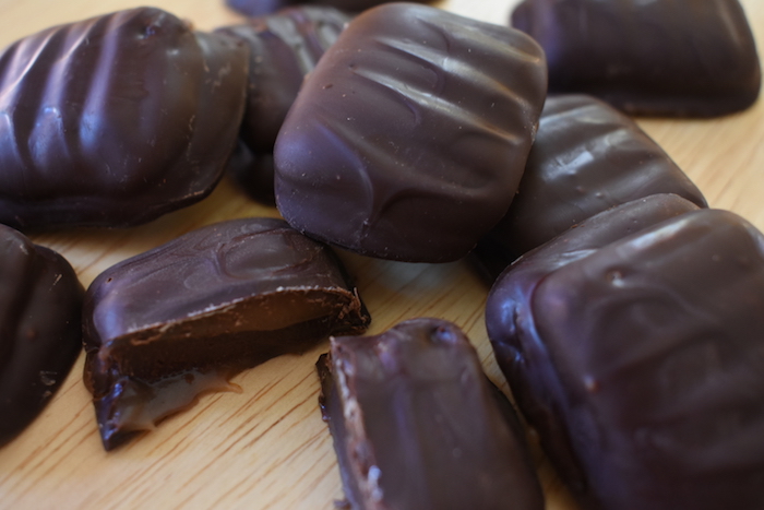 spiced rum caramels with chocolate ganache