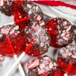 Chocolate peppermint Christmas lollipops