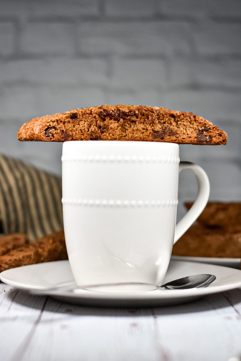Coffee cup and Chocolate Biscotti