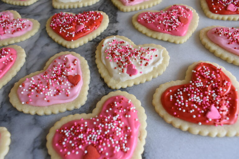 Pink and Red Valentine Sugar Cookies