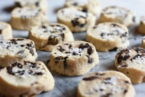 Salted Butter Chocolate Chunk Shortbread Cookies