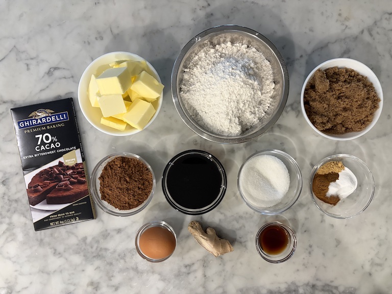 chocolate molasses cookie ingredients