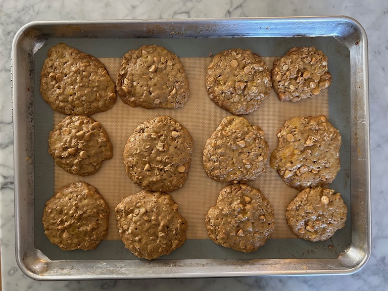 oatmeal butterscotch cookies on a tray