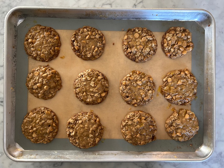 tray of oatmeal butterscotch cookies