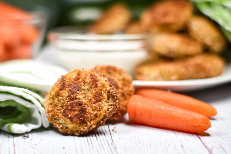 Baked veggie nuggets and baby carrots