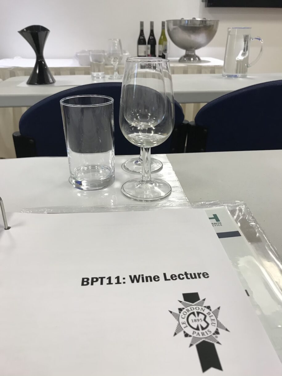 Wine lecture at pastry school