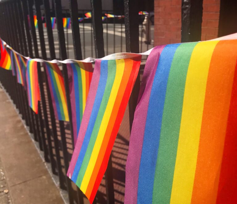 Pride flags in NYC