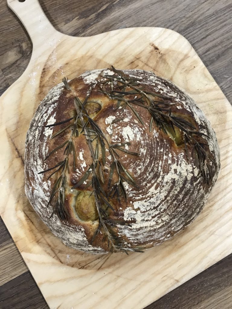 Potato bread with rosemary and thyme