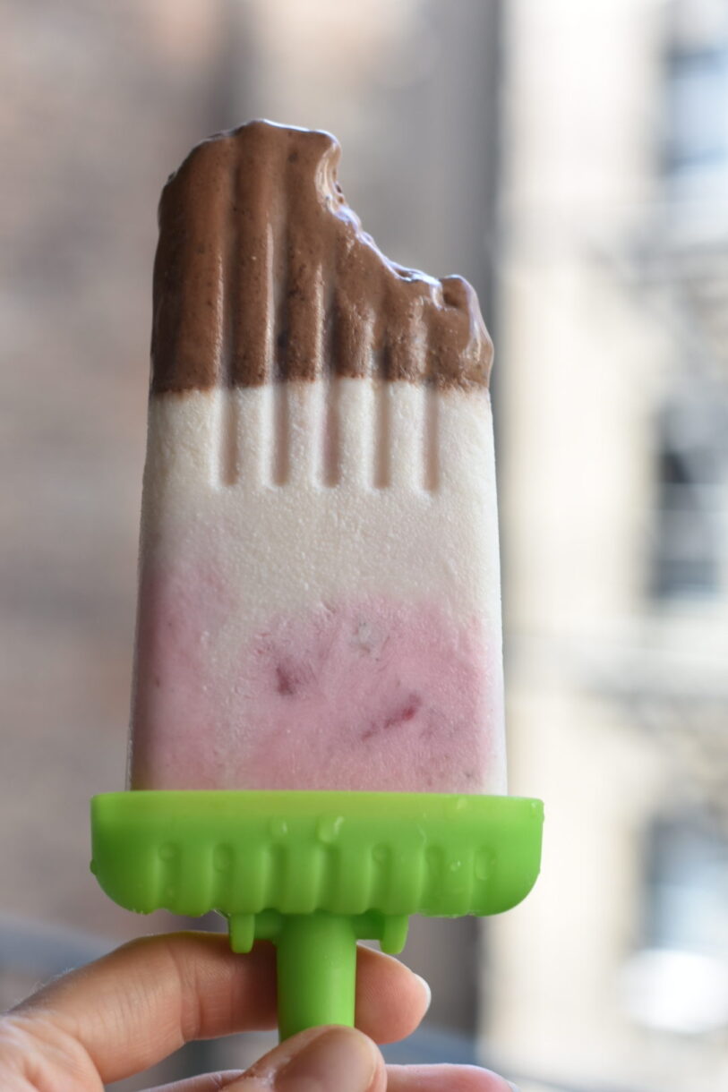 Neapolitan ice cream popsicle