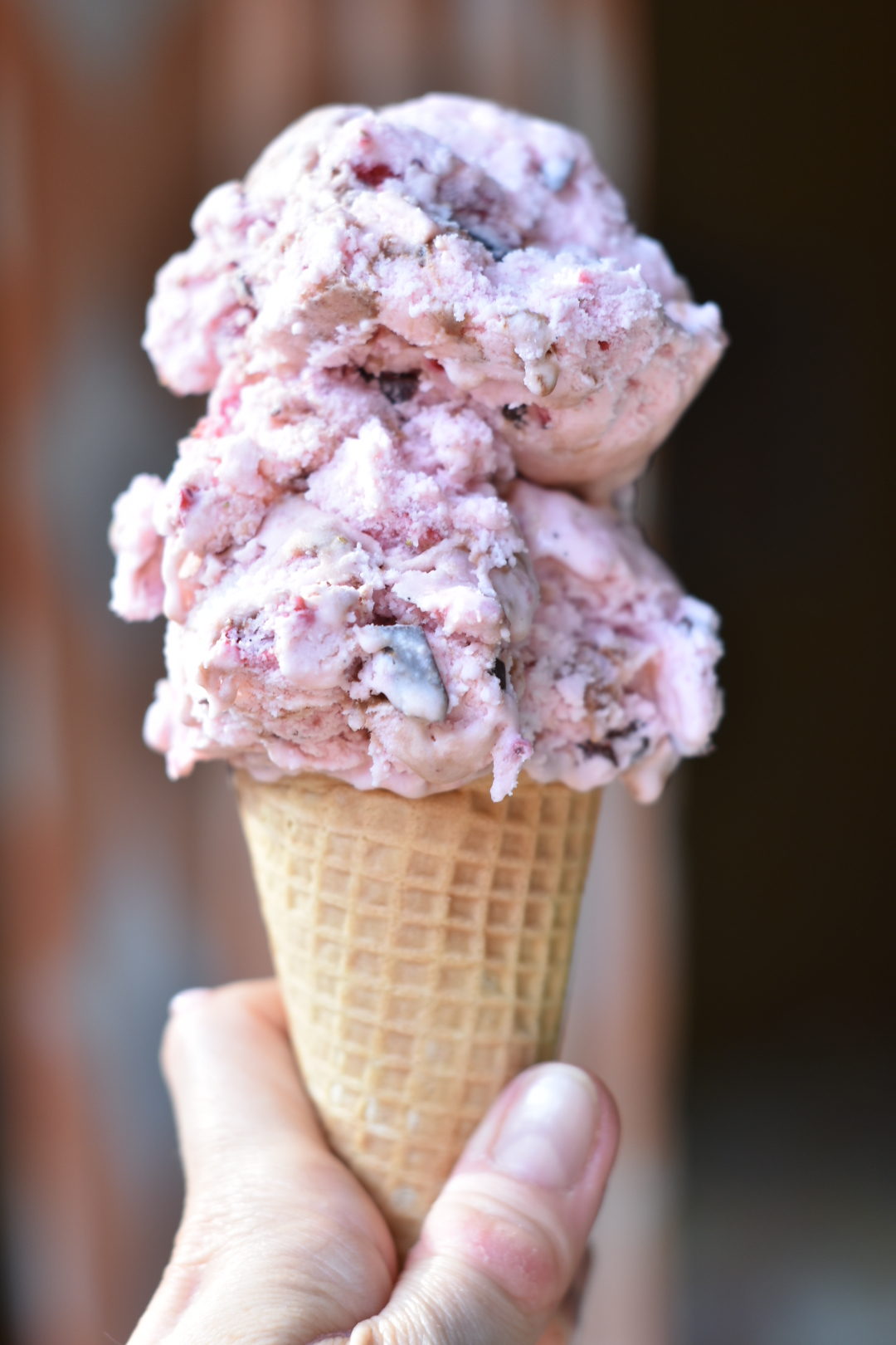 Chocolate covered strawberry ice cream