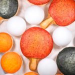 Ping pong balls and ping pong themed macarons