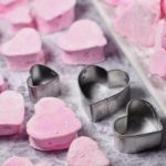 Heart shaped strawberry marshmallows