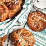 Cardamom buns in a basket food photography