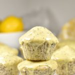 Stack of lemon poppyseed muffins
