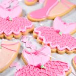 Pink royal icing ballerina cookies