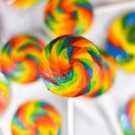 Rainbow lollipop macaron