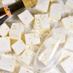 Champagne marshmallows and bottle of prosecco