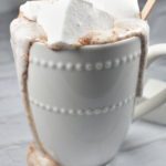 Marshmallows in a mug of hot chocolate