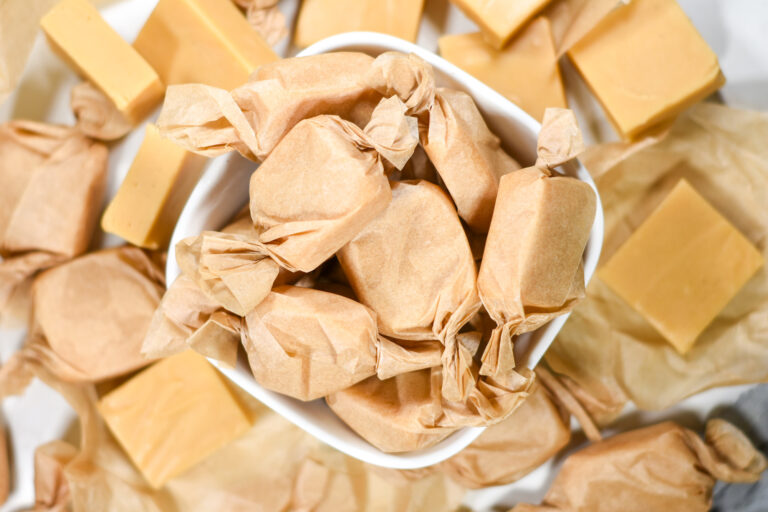 Bowl of clotted cream fudge