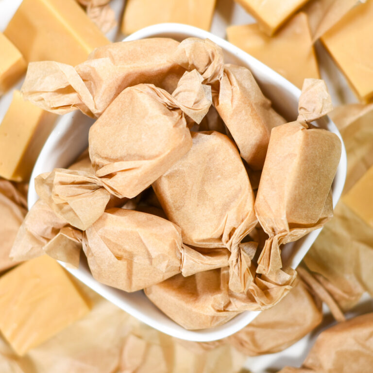 Bowl of clotted cream fudge