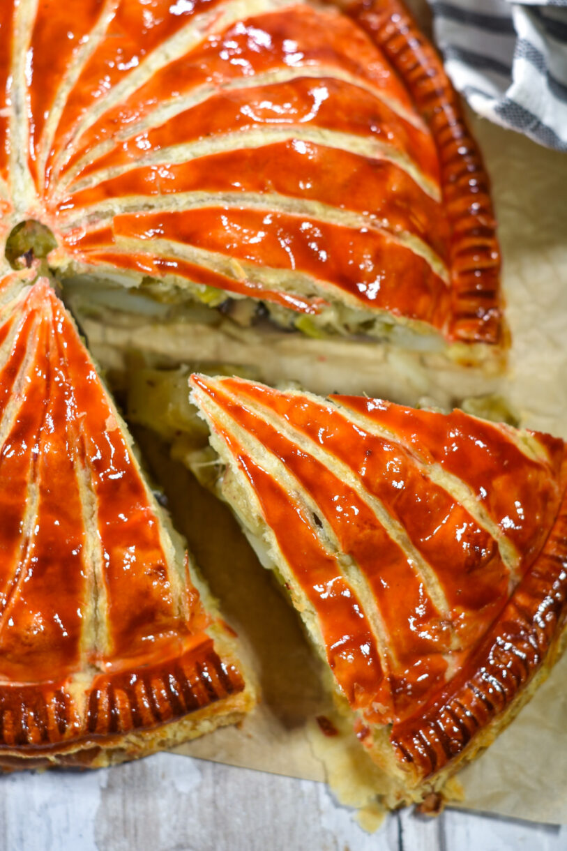 Pithivier with a slice missing