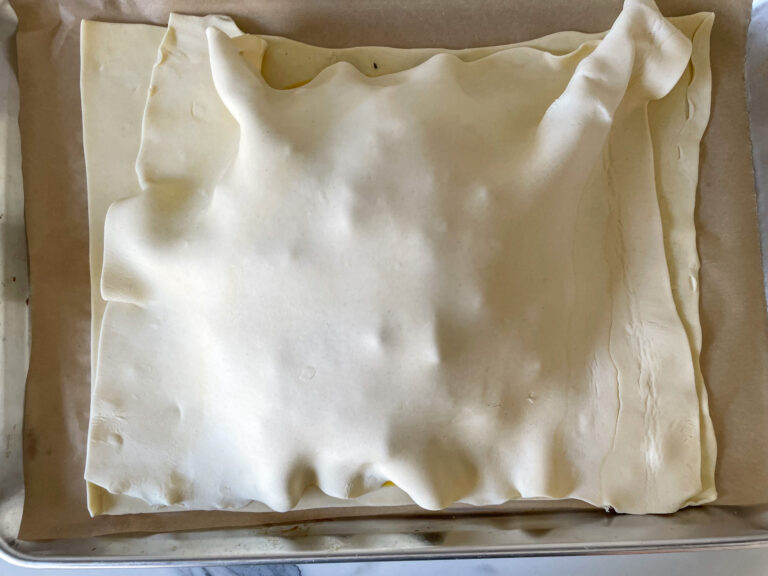 Puff pastry sheets on top of one another