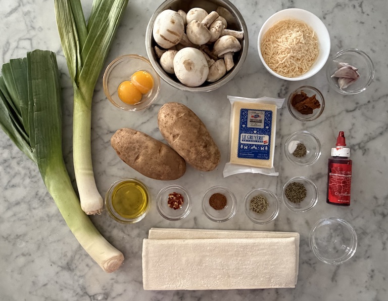 savory vegetarian pithivier ingredients