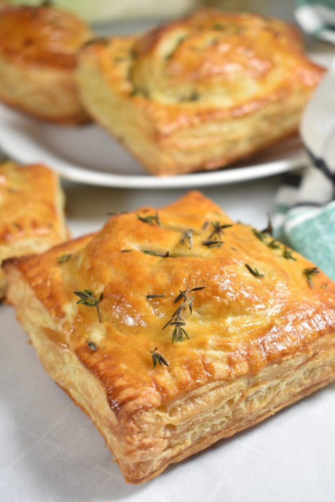 Hand pies with bleu cheese and leeks