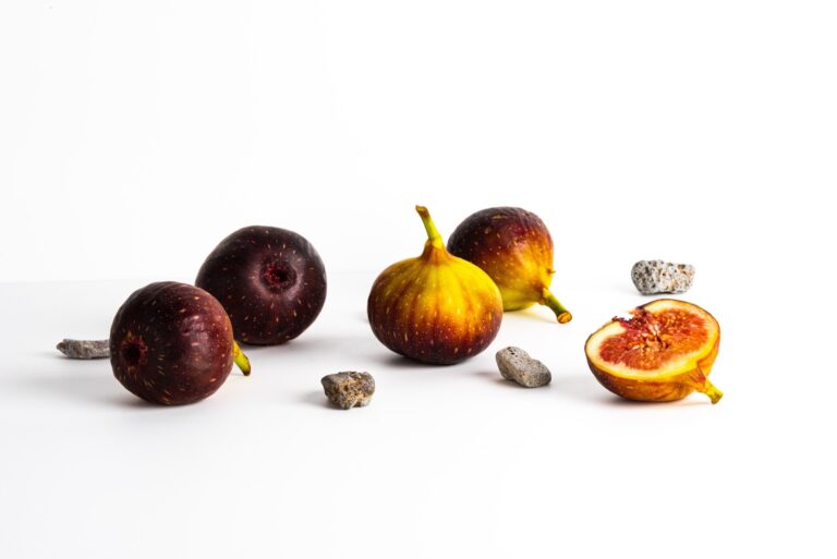 Fresh figs on a white background