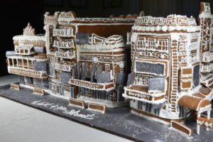 A gingerbread recreation of the New York Theatre District