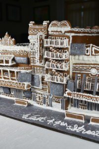 A gingerbread recreation of the New York Theatre District