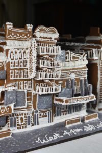 A gingerbread recreation of the New York Theatre District