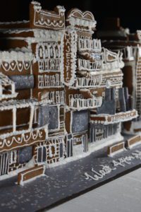 A gingerbread recreation of the New York Theatre District