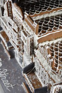 New York Theatre District constructed out of gingerbread and royal icing