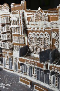 New York Theatre District constructed out of gingerbread and royal icing