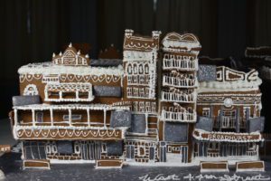 A gingerbread recreation of the New York Theatre District