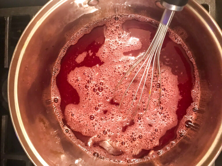Cranberry mixture with whisk