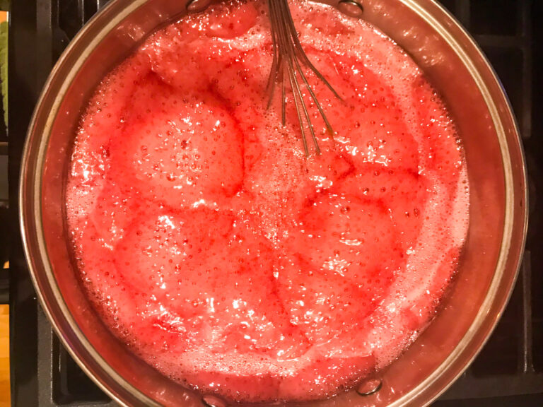 Cranberry mixture in saucepan
