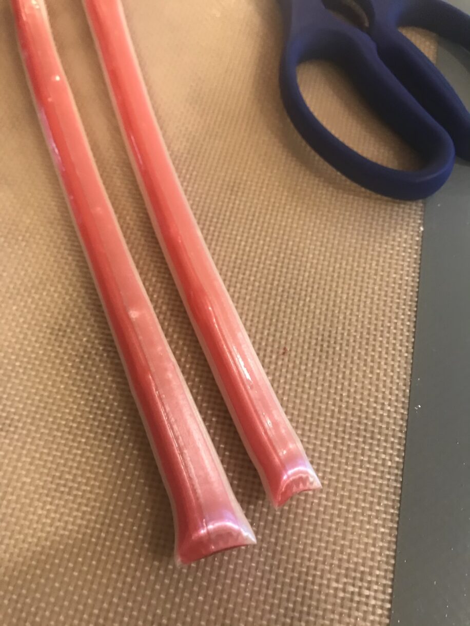Pulled sugar on a silicone mat