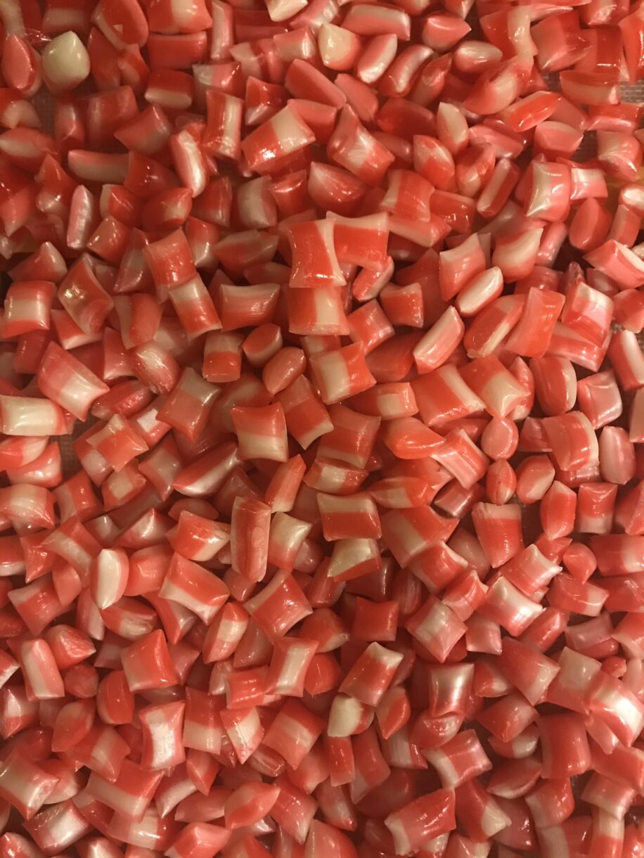 Red homemade hard candies