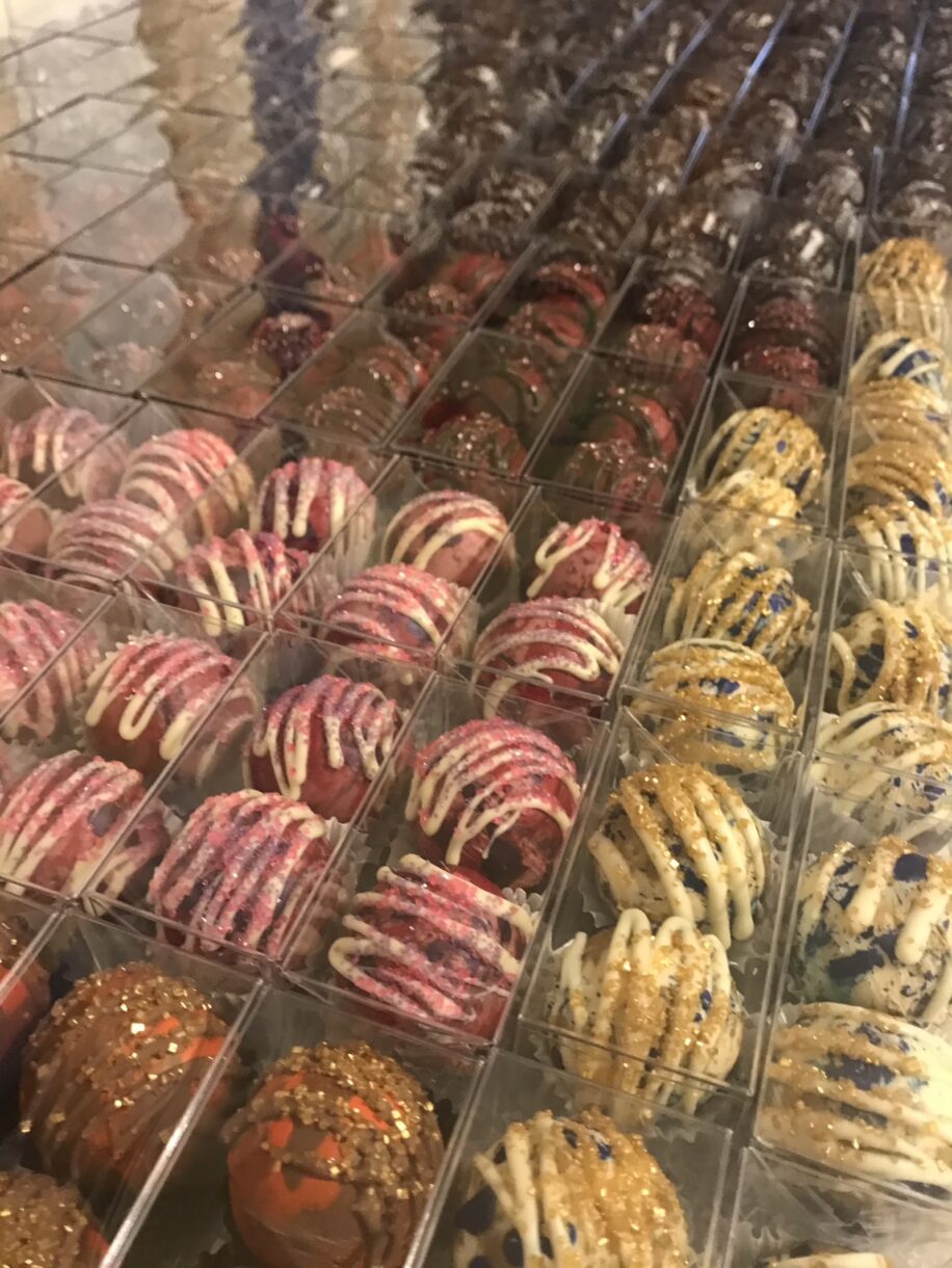 Boxes of homemade chocolate bombs