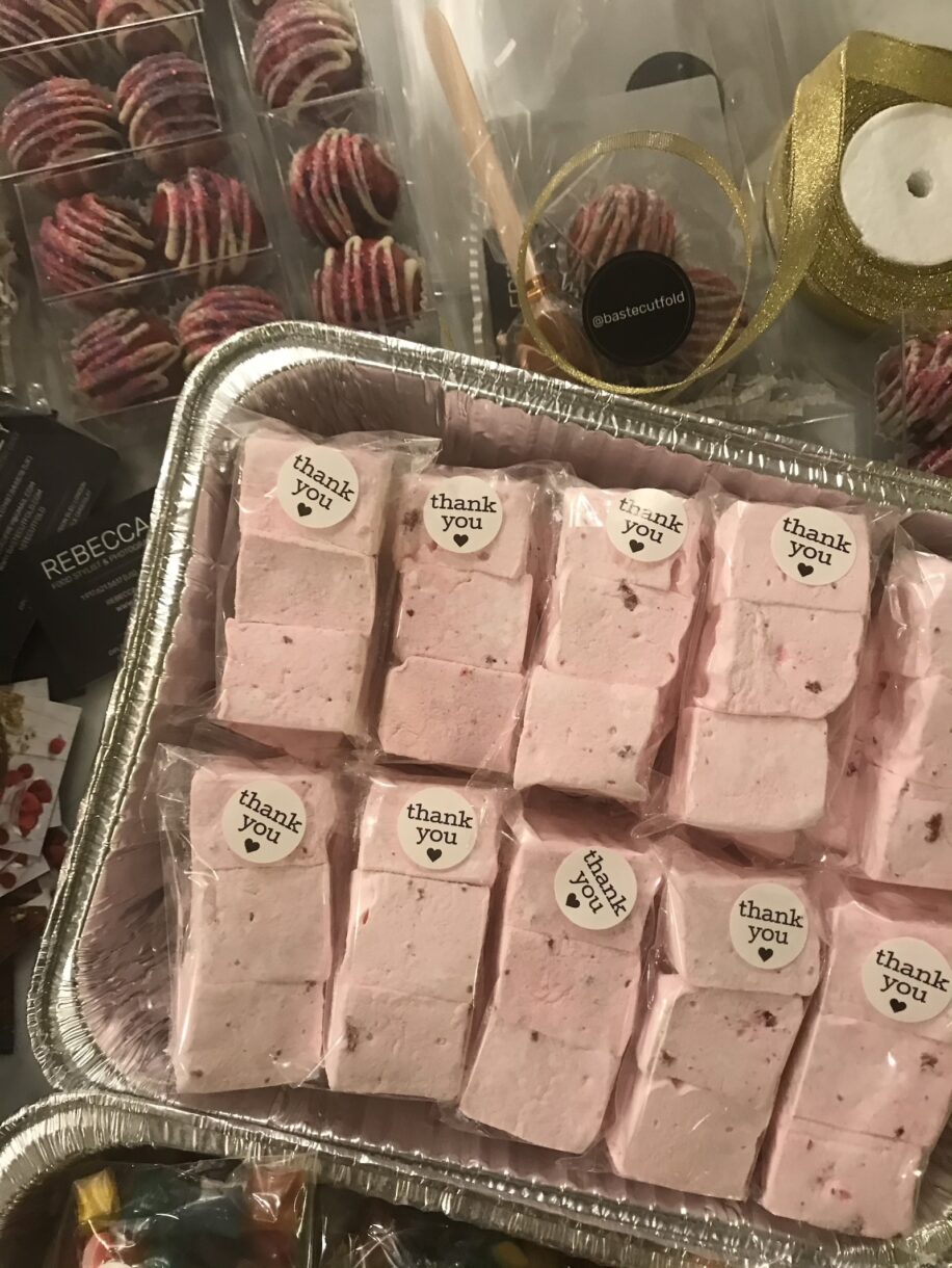 Homemade raspberry marshmallows